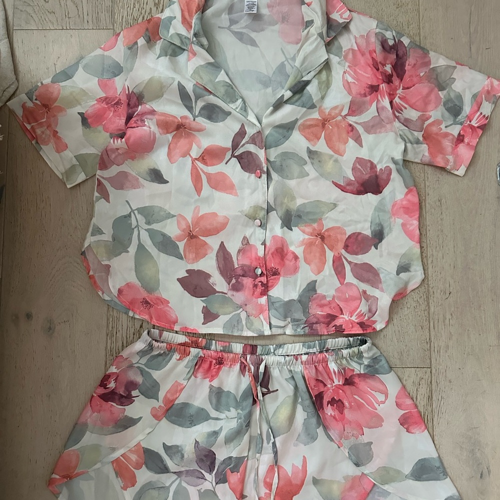 George Floral Pajama Top and Bottoms